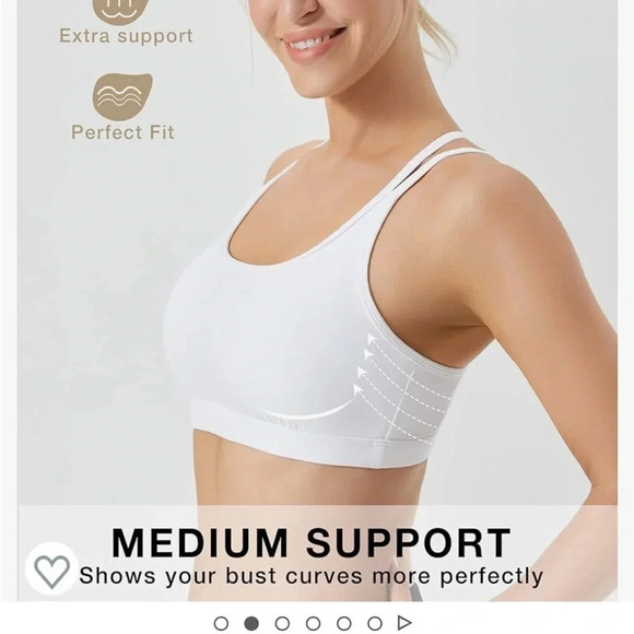 Fittin L7 White Strappy Sports bra • Large • NWT - Picture 3 of 9